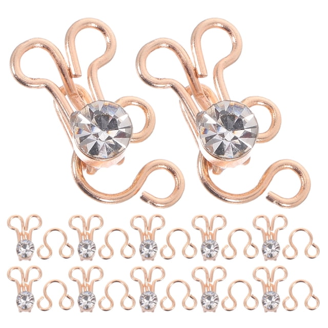 AURARMLET 30Jgo Accesorios De Gancho Y Metálico Dorado Con Detalles De Cristal