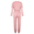 thumbnail image 4 of Women Casual Tracksuit 2 Piece Pullover Top and Elastic Waistband Pant Women Tracksuit Sets, 4 of 8
