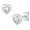 Sterling Silver Pin + Brass, variant on Initial Heart Stud Earrings for Women Letter M Earring Sterling Silver Hypoallergenic Studs CZ Earring Jewelry for Mom Daughter Birthday Mother's Day Gift