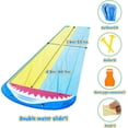thumbnail image 2 of Water Slide Mat, 4.8 x 1.4M Shark Shape Double Inflatable Pool Slide,Water Mat with 2 Boogie Boards,Outdoor Garden Lawn Water Slip and Slide, 2 of 5