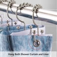 thumbnail image 4 of Siaomo Shower Curtain Rings Hooks,Stainless Steel,Rustproof,for Bathroom-Double Hooks-Set of 12,Nickel, 4 of 10