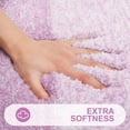 thumbnail image 6 of Sortora Microfiber Toilet Rugs U-Shaped, Shaggy Soft and Absorbent Bathroom Rugs, Non-Slip, Thick Plush Bathroom Mat, Machine Washable Dry Contour Bath Mats for Toilet Base, 20" x 20", Purple, 6 of 6