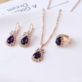 thumbnail image 5 of SPRING PARK Fashion Waterdrop Shiny Rhinestones Necklace Ring Earrings Women Jewelry Set, 5 of 7