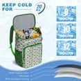 thumbnail image 6 of Travel Cooler Bag - White Cartoon Cute Dinosaurs Pattern Camping Beer Cooler Backpack with Bottle Opener- Waterproof Insulated Picnic Backpacks - Cooler Bag for Beach, 6 of 6