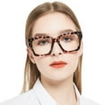 thumbnail image 2 of OCCI CHIARI Large Reading Glasses 250 Womens Trendy Square Oversized Readers 1.0 1.5 2.0 2.5 3.0 3.5 4.0 5.0 6.0(Leopard, 2.50), 2 of 8