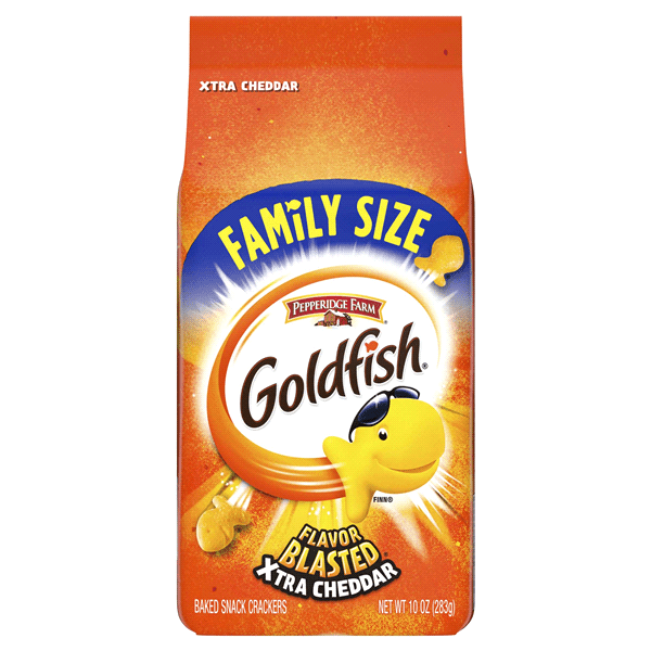 Pepperidge Farms Goldfish Crackers, Blasted Xtra Cheddar Crackers, 3