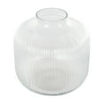 thumbnail image 6 of DecMode 11" Short Round Ribbed Fluted Glass Vase, 6 of 9
