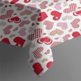 thumbnail image 3 of Love Heart Red Valentine's Day Table Cloth,Wrinkle Resistant Table Cover with Polyester,Waterproof Reusable Tableclothes for Home Decor Summer Spring Picnic Dining Holiday (Rectangle,60x84inch), 3 of 5