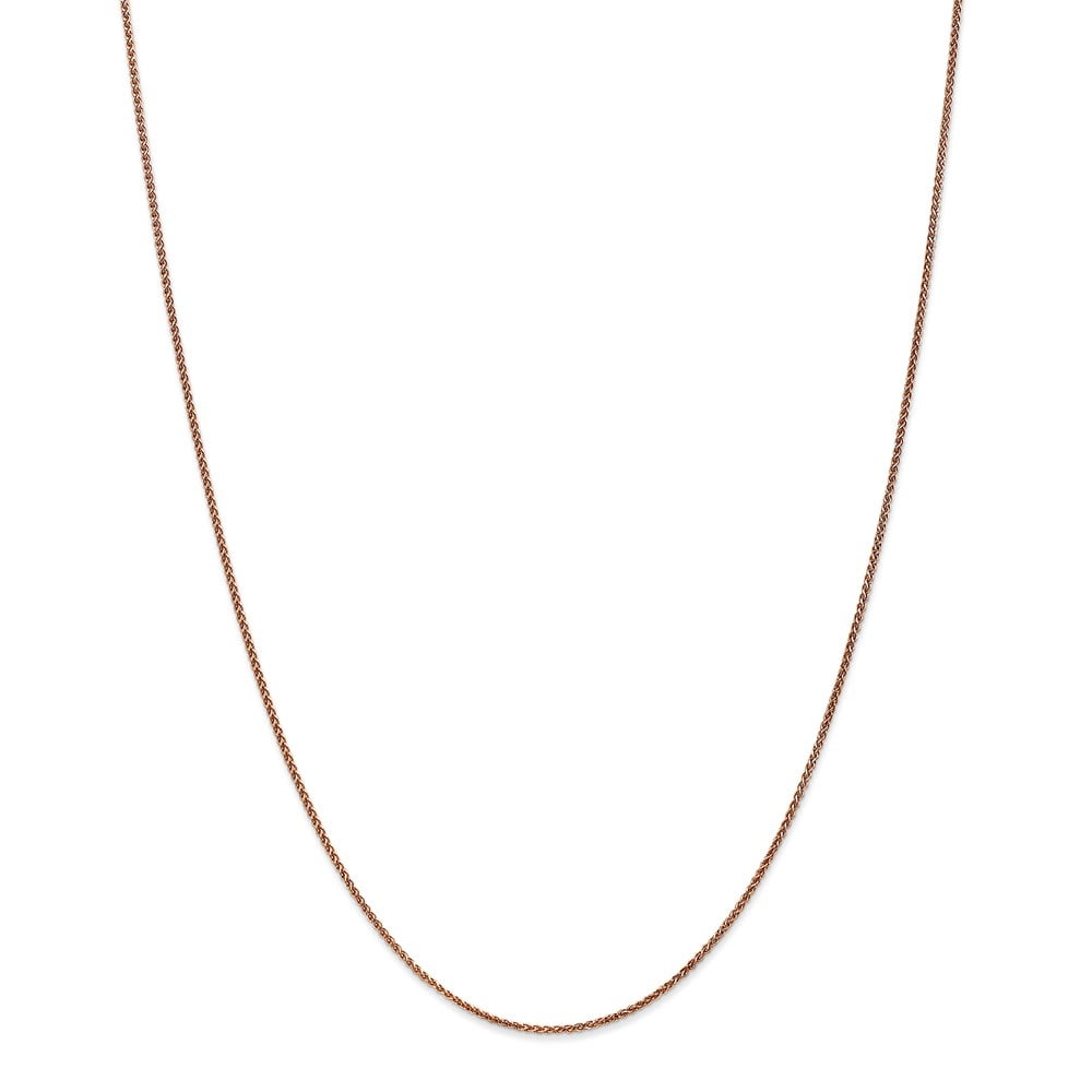 Real 14kt Rose Gold 1.2mm Diamond Cut Spiga Chain; 20 inch; Lobster Clasp; for Adults and Teens; for Women and Men