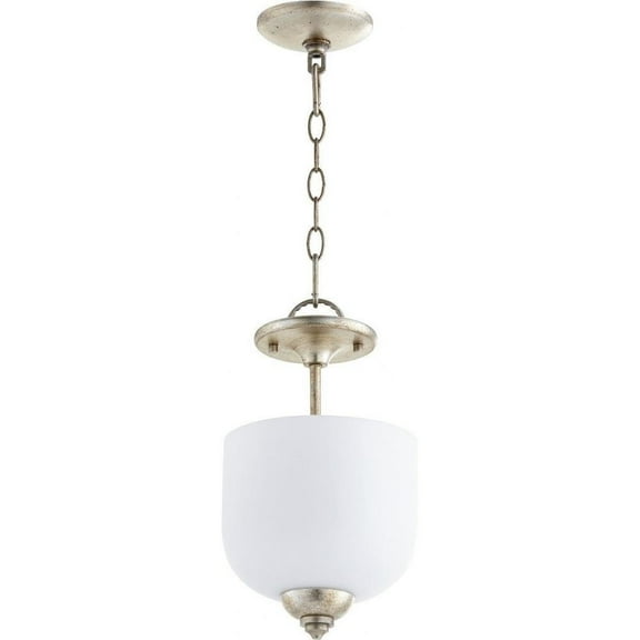 Thornfield Mews 3 Light Dual Mount Pendant in Bailey Street Home Home Collection Style 8 inches Wide By 14 inches High-Aged Silver Leaf Finish-Satin