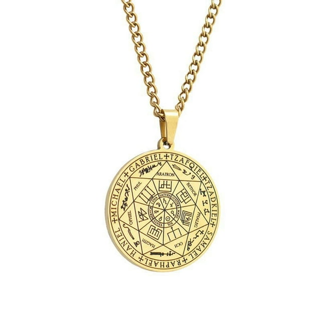 Colliers pour Femmes 31MM hexagonal Ange Rond Alliage Tricolore Collier