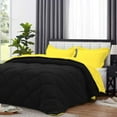 thumbnail image 2 of D.N.G. BEDDINGS 5 Piece Luxury Reversible Diamond Pattern Comforter Set Premium Super Soft, All Season 800 TC, 100% Egyptian Cotton Full/Queen Size Yellow/Black Solid Color, 2 of 7
