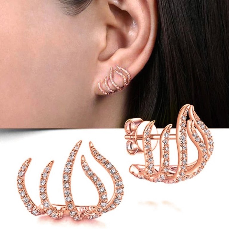 Multi-Layer Diamond Ear Cuff Odor-Free and Non-Toxic Materials Earrings for  Woman Jewelry Earrings 