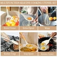 thumbnail image 3 of Kitchen Cooking Utensils Set, 33 pcs Non-stick Silicone Cooking Kitchen Utensils Spatula Set with Holder, Wooden Handle Silicone Kitchen Gadgets Utensil Set (Cream White), 3 of 7