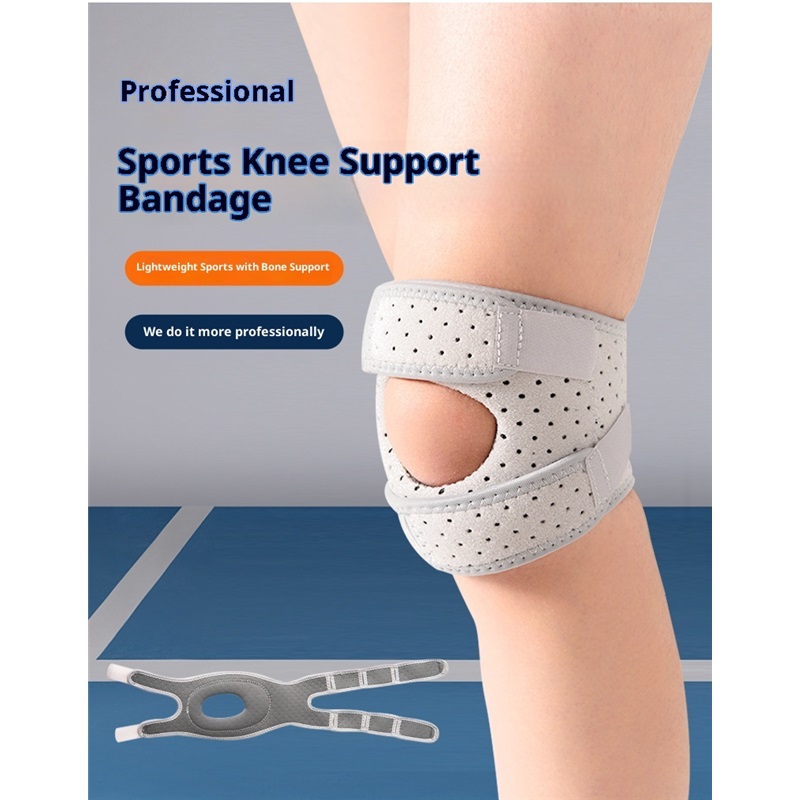 A pair Patella Knee Strap with Shock-Absorbing Gel Pad & Anti-Slip Silicone – Knee Brace for Running, Jumping, Basketball, Squats (Gray, L)