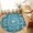 Turquoise Light Beige, variant on Round Area Rugs 4Ft, Teal Boho Non-Slip Washable Circle Rugs Carpet, Ethnic Chic Rustic Abstract Floral Aesthetic Indoor Outdoor Rug Floor Mats Throw Runner for Bedroom Living Room Bathroom