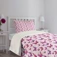 thumbnail image 3 of Ambesonne Purple Quilted Bedspread Set 2 Pcs, Romantic Butterflies, Twin Size, Maroon Purple Pale Pink, 3 of 5