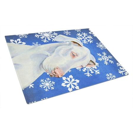 

Caroline s Treasures LH9266LCB Great Dane Winter Snowflakes Holiday Glass Cutting Board Large 12H x 16W multicolor