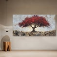 thumbnail image 7 of Canvas Wall Art for Living Room - Large Red Tree of Life Canvas Prints, Modern Abstract Nature Painting Wall Decor for Bedroom Bathroom and Office, 7 of 7