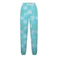 thumbnail image 5 of miqiqism Clearance Cute Heart High Waist Sweatpant Women Loose Drawstring Cinch Bottom with Pocket, Casual Lounge Womens Pajams Pants, Comfy Workout Going Out Sweat Pant,02_Light Blue,XX-Large, 5 of 5