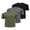 Black/Medium Gray/Army Green, variant on Pinspark Men's 3 Pack Workout Shirts Quick Dry Gym Athletic Shirts Moisture Wicking Short Sleeve T Shirts