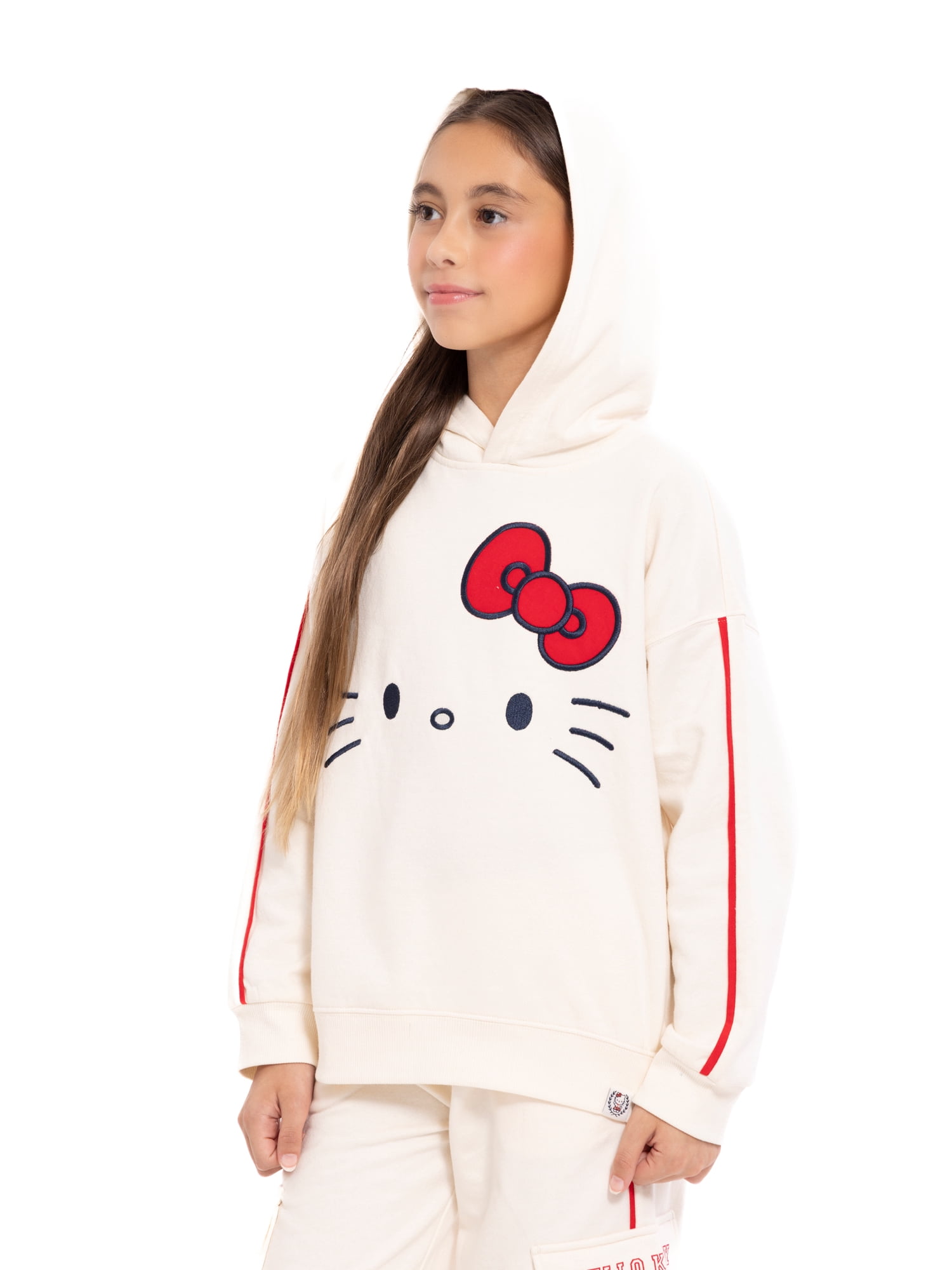 Wonder Nation Hello Kitty Girls Printed Graphic Hooded Sweatshirt, Sizes 4-18