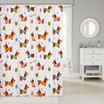 thumbnail image 2 of Manfei Party Dachshund Shower Curtain 72Wx84L, Gift Balloon Bathroom Shower Curtain, White Brown, 2 of 5