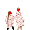 thumbnail image 4 of goowrom Family Cartoon Digital Printing Lamb Wool Warm Hooded Blanket, 4 of 9