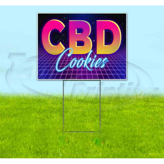Cbd Cookies (18" x 24") Yard Sign, Includes Metal Step Stake