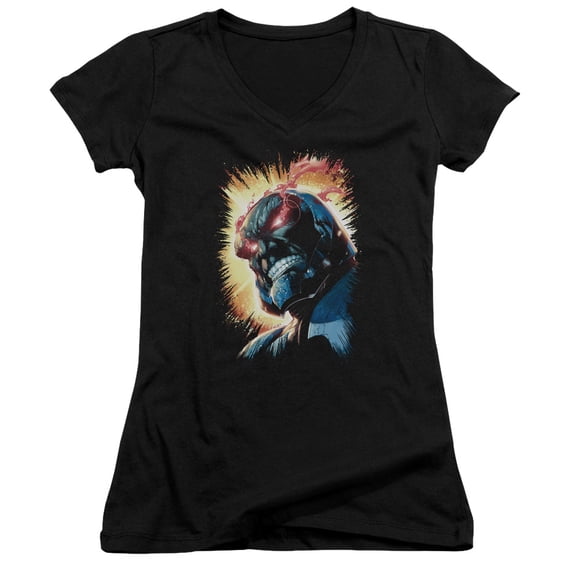 JLA Justice League Darkseid Is Junior Women's T-Shirt V-Neck Black