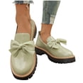 thumbnail image 5 of Bkhluea Women Patent Bow Chunky Platform Loafers Slip On Comfortable Footwear For Office Work Daily Casual Outdoor Activities, 5 of 7
