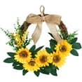 thumbnail image 1 of Artificial Sunflower Wreath Sunflower Welcome Wreath Front Door Welcome Wreath Spring Fake Flower Wreath, 1 of 4