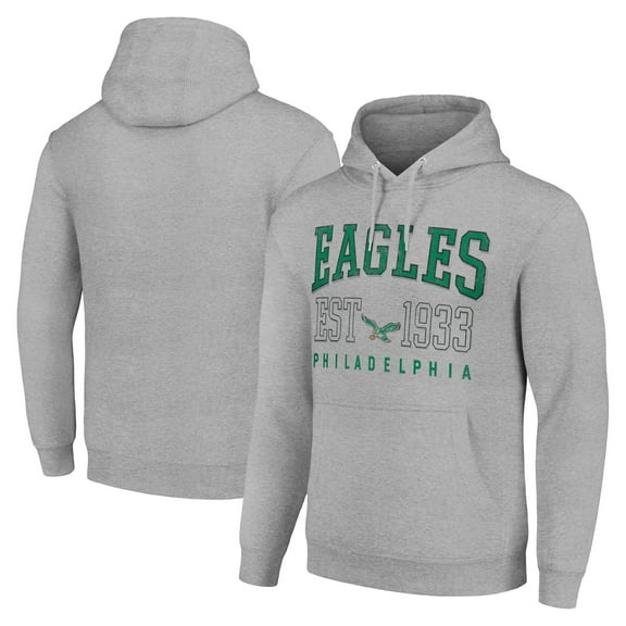 Unisex Starter Heather Gray Philadelphia Eagles Throwback Logo Pullover Hoodie