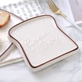 thumbnail image 3 of Creative Ceramic Toast Shaped Dinner Plate Bread Salad Dessert Morning Dish for Kitchen Restaurant (Coffee), 3 of 6