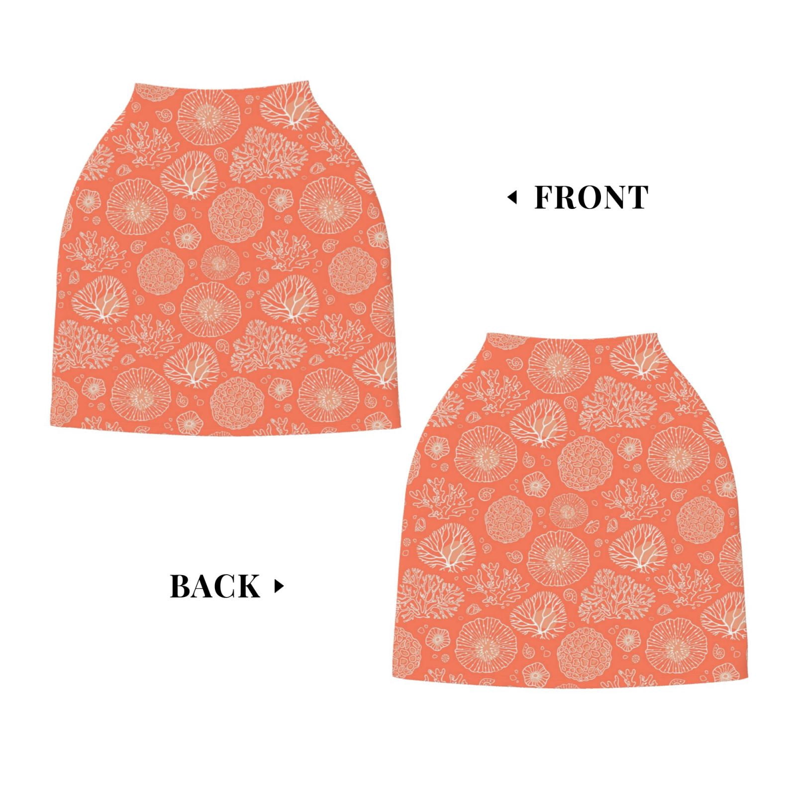 Fotbe The Marine Theme With Beautiful Corals Pattern Car Seat Covers for Babies, Nursing Breastfeeding Cover Infant Carseat Canopy, Soft Stretchy Carrier Cover