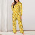 thumbnail image 2 of Fotbe Cool Duck With Yellow Strip Conjunto de Pijama de Manga Larga para Mujer con Estampado, Ropa de Dormir de 2 Piezas, Conjunto de Casa Suave y Cómodo con Bolsillos-XX-Large, 2 of 7