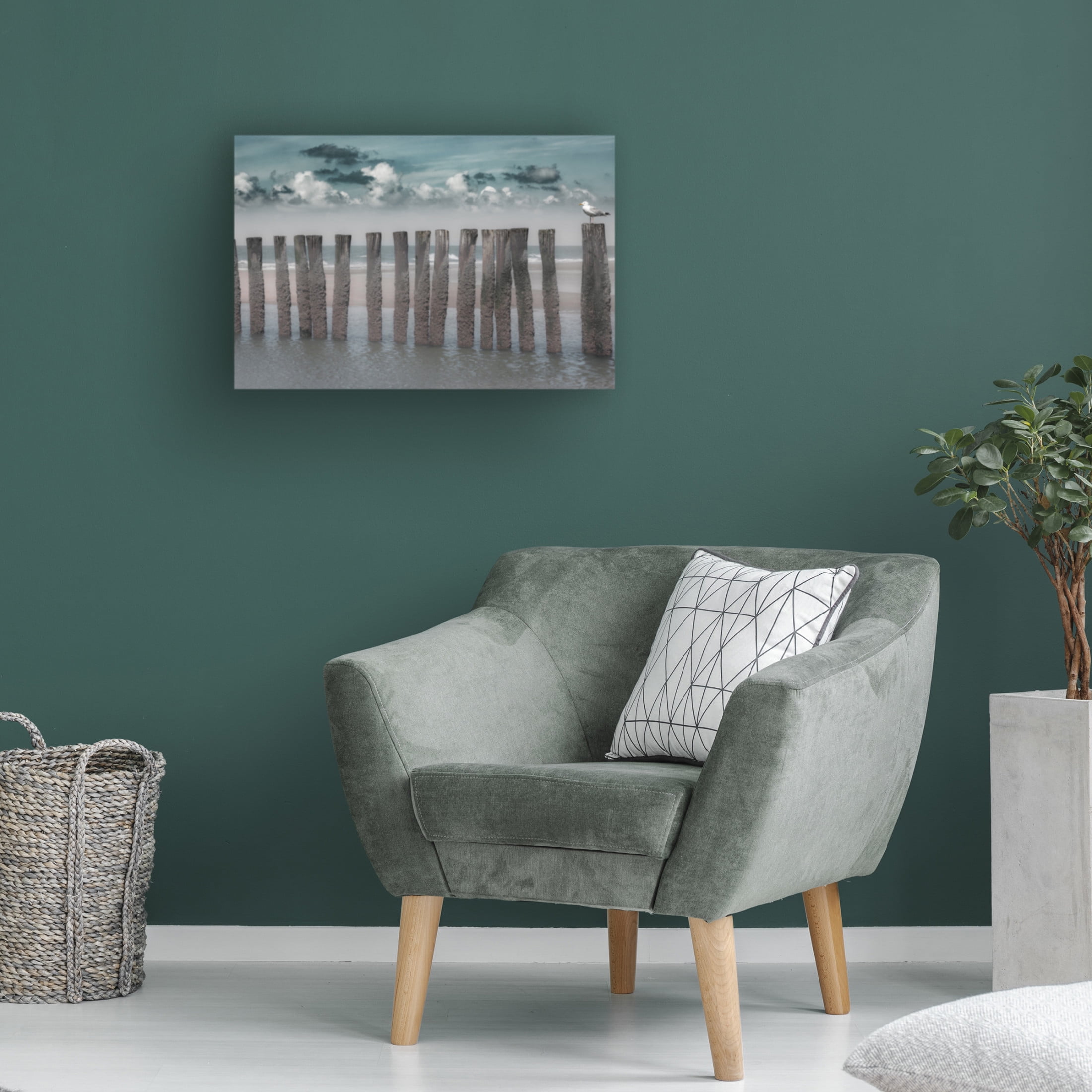 Canvas Wall Art - Bernardine de Laat 'Beach Bars' Wall Art for Living Room, Bedroom, or Office Décor by Trademark Fine Art - 47 x 30 Inches