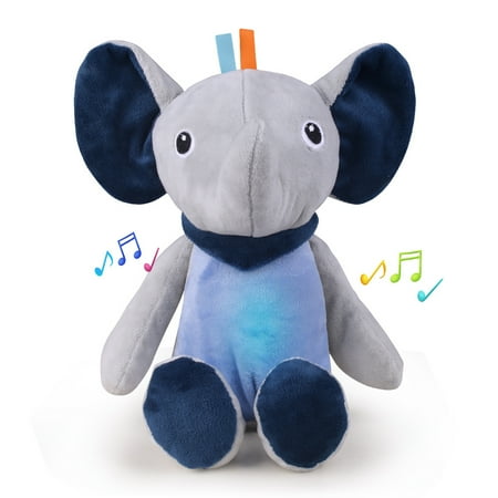 Eyicmarn Cartoon Animal Stuffed Plush Doll, Cute Soft Baby Soothing Toy with Music Light Birthday Gift for Toddlers