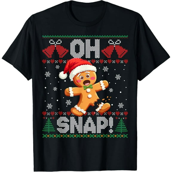 Funny Gingerbread Man Oh Snap Christmas Ugly Xmas Sweater T-Shirt tee