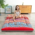 thumbnail image 2 of Boho Futon Pads Retro Floral Kids Floor Mattress 3" Memory Foam Twin Microfiber Cotton Futon Pad, 2 of 8