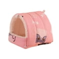 thumbnail image 2 of Guinea Pig Hideout,Guinea Pig Bed,Rat House,Winter Warm Hamster Bed Small Animal Cage Accessories Bedding for Pig Ferret Squirrel Playing Sleeping,Pink,L, 2 of 9