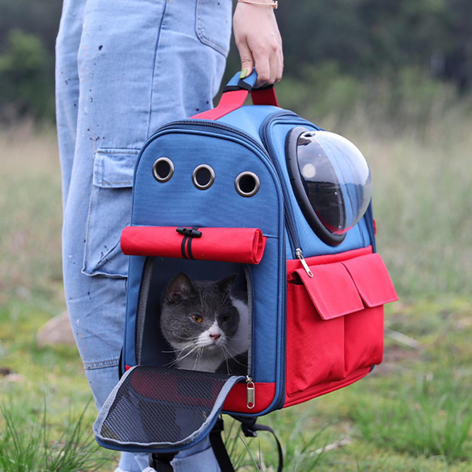 Fzaqwen Foldable Backpack Space Backpack Portable Cat Travel Bag for Walking Outdoor Royal Blue