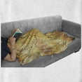 thumbnail image 6 of Island Map Soft Flannel Fleece Throw Blanket, Antique Treasure Map Grunge Rusty Style Parchment Print History Theme Boho Design, Cozy Plush for Indoor and Outdoor Use, 50" x 70", Beige, by Ambesonne, 6 of 6