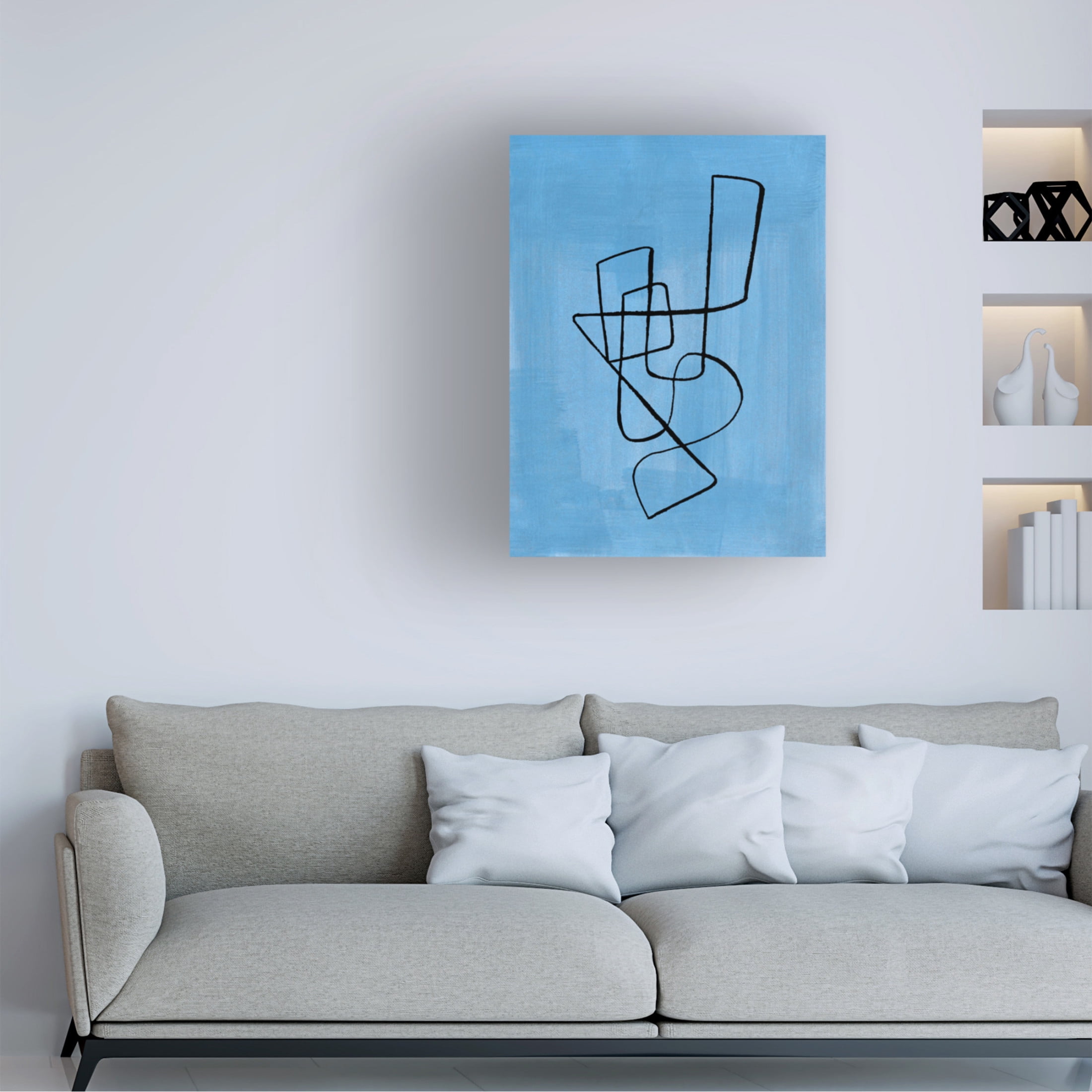 Trademark Fine Art Ejaaz Haniff Pastel Blue Circuit Canvas Wall Art