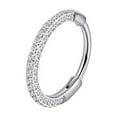 thumbnail image 1 of VOLALO Titanium Triple Sided Micro Gem Hinged Nose Hoop Beauty Mark Jewelry, 1 of 7