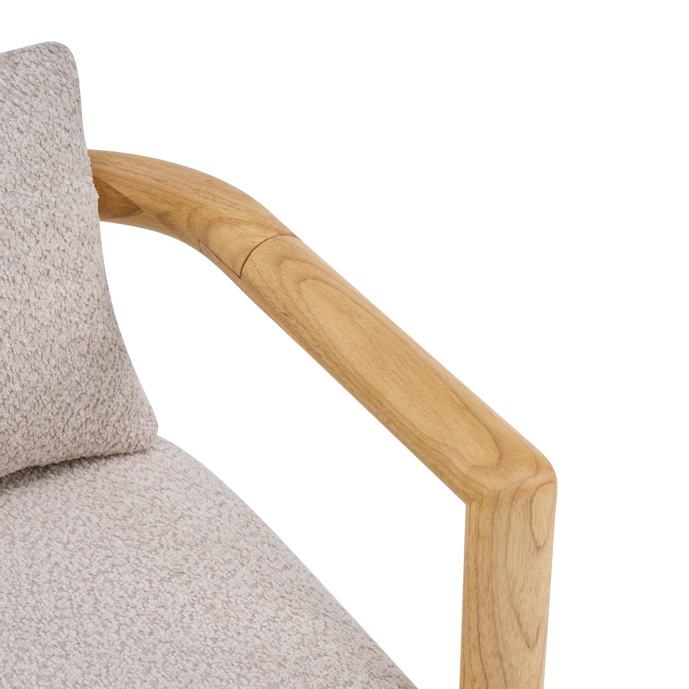 Christopher Knight Home Modern Boucle Upholstered Accent Arm Chair with Wood Frame, Wheat