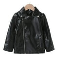 thumbnail image 4 of Godderr Kids Toddler Girls Leather Jacket Coats, Fall Winter Short Style Zipper Lapel Leather Outerwear With Pocket Baby Toddler Girls Faux Leather Moto Jacket, Sizes 2-6T, 4 of 6