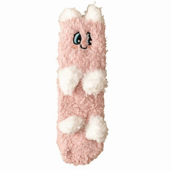 Betivan Womens Fuzzy Socks with Grips Winter Warm Fluffy Soft Slipper Socks Cozy Non Slip Socks Cute Animal Sock