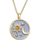 thumbnail image 2 of Xiao Hua Collar Sol y Luna chapado en oro con textura de disco Sol y Luna, colgante de medalla, dorado, 2 of 2