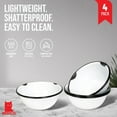 thumbnail image 4 of Red Co. Set of 4 Enamelware Metal Classic 20 oz Round Cereal Bowl, Distressed White/Black Rim, 4 of 9